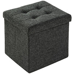 Acheter Helloshop26 Pouf coffre de rangement pliable tissu gris foncé 1208016