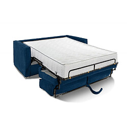 Acheter Inside 75 Canapé convertible express 120 MANDELIEU matelas 18cm sommier lattes velours côtelé bleu