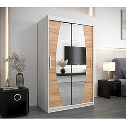 Abiks Meble Armoire Elypse à portes coulissantes 200/120/62 2 portes (blanc/artisan)