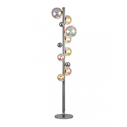 Luminaire Center Lampadaire Chrome poli,irisé 8 ampoules 170cm