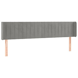 Maison Chic Tête de lit scandinave avec oreilles,meuble de chambre Gris clair 183x16x78/88 cm Velours -MN98814