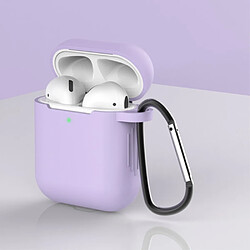 Coque en silicone anti-poussière avec boucle violet clair pour votre Apple AirPods (2016)/(2019)