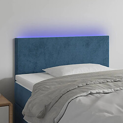 vidaXL Tête de lit à LED Bleu foncé 80x5x78/88 cm Velours