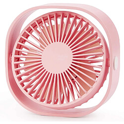 (Rose) 2020 nouveau ventilateur de bureau USB, mini ventilateur 4 pouces (environ 10,2 cm), 3 vitesses sont fortes, 360 peuvent pivoter, le ventilateur de bureau portable est silencieux