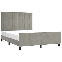 Avis Maison Chic Lit adulte - Cadre Structure de lit avec tête de lit Contemporain Gris clair 140x200 cm -MN15060