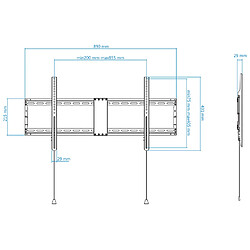 Bematik Support mural pour écran de 43 à 90 70 Kg VESA jusqu'à 800x400 mm