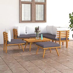 vidaXL Salon de jardin 8 pcs avec coussins Bois d'acacia solide