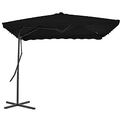 Helloshop26 Parasol d'extérieur avec mât en acier 250 x 250 x 230 cm noir 02_0008205