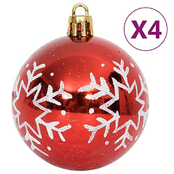 Avis vidaXL Ensemble de boules de Noël 64 pcs Rouge et blanc