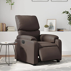 vidaXL Fauteuil inclinable électrique Marron Similicuir