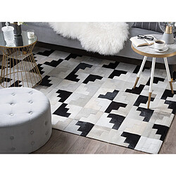 Avis Beliani Tapis en cuir noir et gris 160 x 230 cm EFIRLI