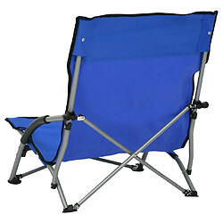 Acheter vidaXL Chaises de plage pliables lot de 2 Bleu Tissu