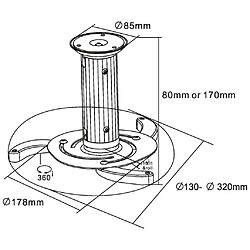 Projecteur InLine® Hauteur support 130 / 200mm max. 10kg