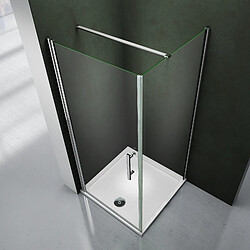 Avis Cabine de douche 100x70x197cm verre anticalcaire avec une barre de fixation de 140cm