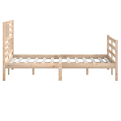 Maison Chic Lit adulte - Lit simple Cadre de lit,Structure du lit Contemporain Bois massif 150x200 cm Très grand -MN94171 pas cher