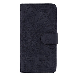 Wewoo Housse Coque Étui en cuir gaufré à Motif mollet plié design double avec fentes pour portefeuille et porte-cartes Xiaomi Mi 9 noir