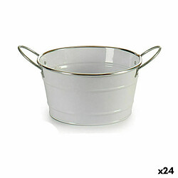 Ibergarden Cache-pot Seau Blanc Argenté Zinc 27,5 x 10,5 x 20 cm (24 Unités)