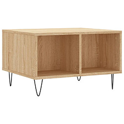 vidaXL Table basse Chêne sonoma 60x50x36,5 cm Bois d'ingénierie