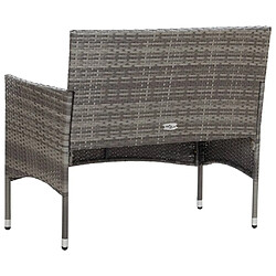 Maison Chic Salon de jardin 4 pcs + coussins - Mobilier/Meubles de jardin - Table et chaises d'extérieur Résine tressée Gris -MN54816 pas cher