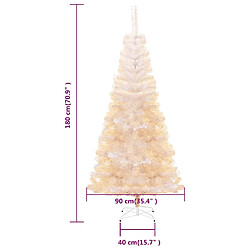 vidaXL Sapin de Noël artificiel pointes iridescentes Blanc 180 cm PVC pas cher