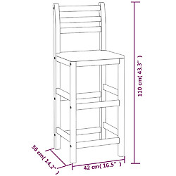 Acheter vidaXL Tabourets de bar lot de 6 bois massif d'acacia