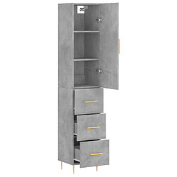 Avis vidaXL Buffet haut Gris béton 34,5x34x180 cm Bois d'ingénierie