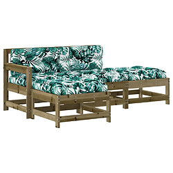 Maison Chic Salon de jardin 4 pcs + coussins - Mobilier/Meubles de jardin - Table et chaises d'extérieur bois de pin imprégné -MN80877