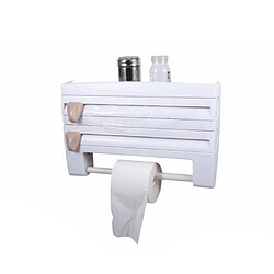 Wewoo Cuisine Mur Monté Film Porte-Film blanc Wrap Rack De Rangement Cintre Dispositif De Coupe, Taille: 39 x 10 x 24 cm