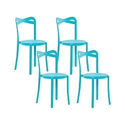 Beliani Lot de 4 chaises CAMOGLI Matière synthétique Turquoise