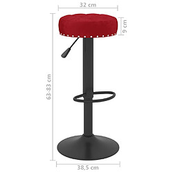 vidaXL Tabourets de bar lot de 2 rouge bordeaux velours pas cher