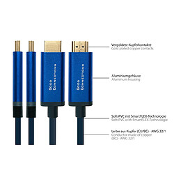 Avis Good Connections® Smartflex Câble USB C vers HDMI 2.0b 4K UHD @ 60 Hz Boîtier en aluminium hautement flexible Bleu foncé 1 m