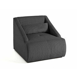 Lisa Design Onyx - fauteuil - en velours côtelé Onyx - fauteuil - en velours côtelé - Gris foncé