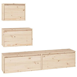 Maison Chic Meubles TV 4 pcs pour salon Bois massif de pin -MN22185