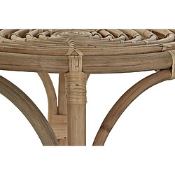 Pegane Table d'appoint en bois de rotin coloris naturel - diamètre 43 x hauteur 46 cm