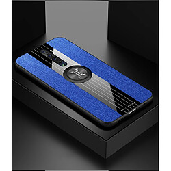 Wewoo Coque Souple Pour OPPO Reno 2 XINLI Stitching Cloth Étui de protection antichoc TPU avec support de bague Bleu