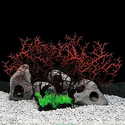 Avis Plantes D'aquarium Ornement D'arbre De Corail Ornement De Décor Sous-marin 15x11 Pouces Noir Rouge