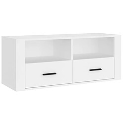 vidaXL Meuble TV Blanc 100x35x40 cm Bois d'ingénierie