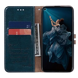 Acheter Wewoo Housse Coque Business Style Oil Wax Texture en cuir à rabat horizontal pour Huawei Honor 20 Proavec support et fentes cartes et portefeuille bleu