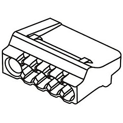 borne de connexion - automatique - 5 entrées - 0.5 à 2.5 mm2 - grise - boite de 100 - bizline 103405