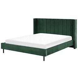 Beliani Lit double en velours vert 180 x 200 cm VILLETTE