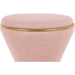 LEITMOTIV Pouf en tissu teddy Gustar rose pâle.