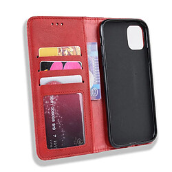 Wewoo Housse Coque Étui en cuir à boucle magnétique avec de texture rétro pour Crazy Horse Apple iPhone 11 Pro Maxavec support et fentes cartes et cadre photo Rouge pas cher