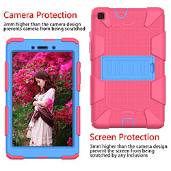 Wewoo Pour Galaxy Tab A8.0 2019 / T290 - Étui de protection en silicone bicolore antichoc avec support rose vif + bleu