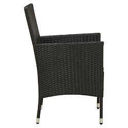 Acheter Maison Chic Lot de 2 Chaises de jardin,Fauteuil d'extérieur avec coussins Résine tressée Noir -MN65984