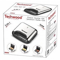 Acheter Techwood GRILL + GAUFRIER + CROQUE 800W- Décor Rouge - Plaques interchangeables - Revêtement anti-adhésif- Contrôle Température