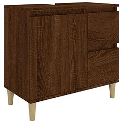 Maison Chic Armoire de bain,Meuble de rangement de salle de bain,Meuble haut chêne marron 65x33x60 cm bois d'ingénierie -GKD328334