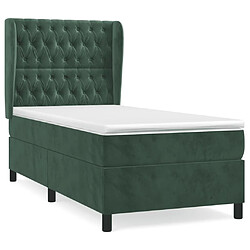 vidaXL Sommier à lattes de lit avec matelas Vert foncé 90x190 cm