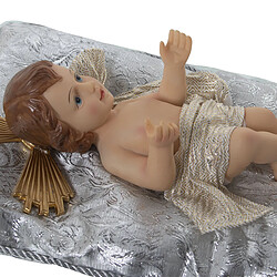 Figurine Décorative Alexandra House Living Argenté Plastique 12 x 15 x 23 cm Coussin Bébé Jésus pas cher