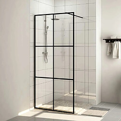 Maison Chic Paroi de douche | Écran de douche | Cloison de douche avec verre ESG transparent 100x195 cm Noir -GKD71957