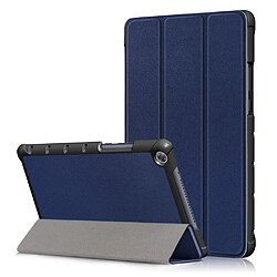 Etui en PU triple pli avec support bleu foncé pour votre Huawei MediaPad M5 Lite 8